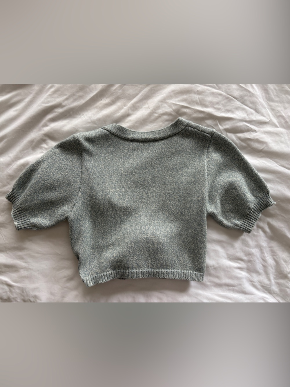 Sage Short-Sleeve Wrap Cardigan in Heather Gray - Picture 4 of 4